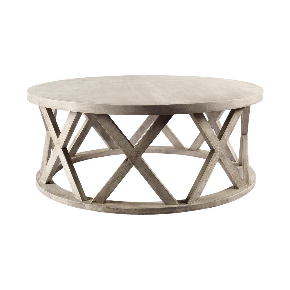 Mercana Forsey 46 in. Beige Large Round Wood Coffee Table-50396 - The ...