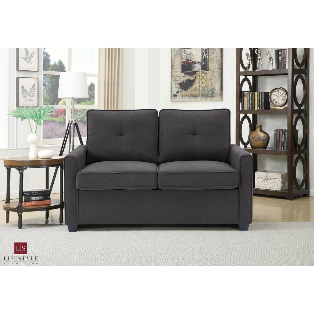 Lifestyle Solutions Agusta Twin Gray Loveseat With Pullout