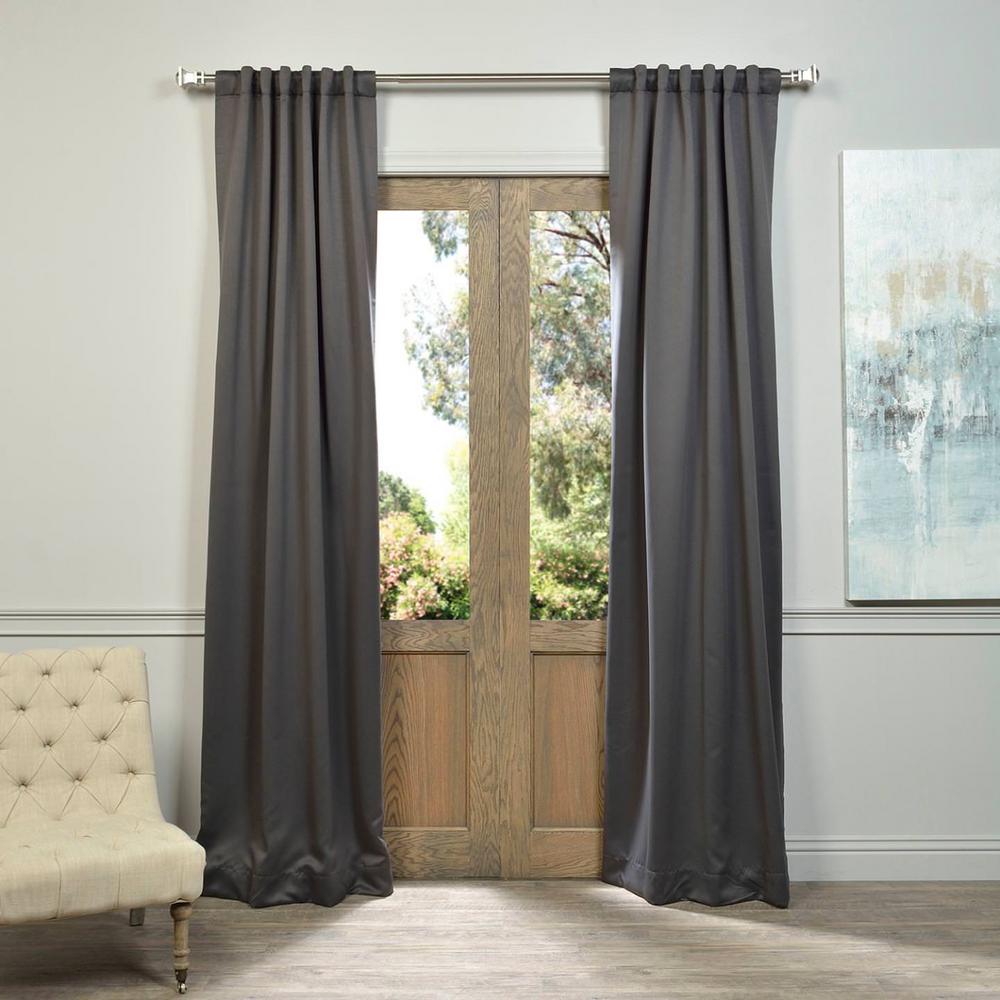 Exclusive Fabrics Furnishings Semi Opaque Anthracite Grey Blackout Exclusive Fabrics Furnishings Semi Opaque Anthracite Grey Blackout Curtain 50 In W X 84 L Panel Boch 201803 The Home Depot