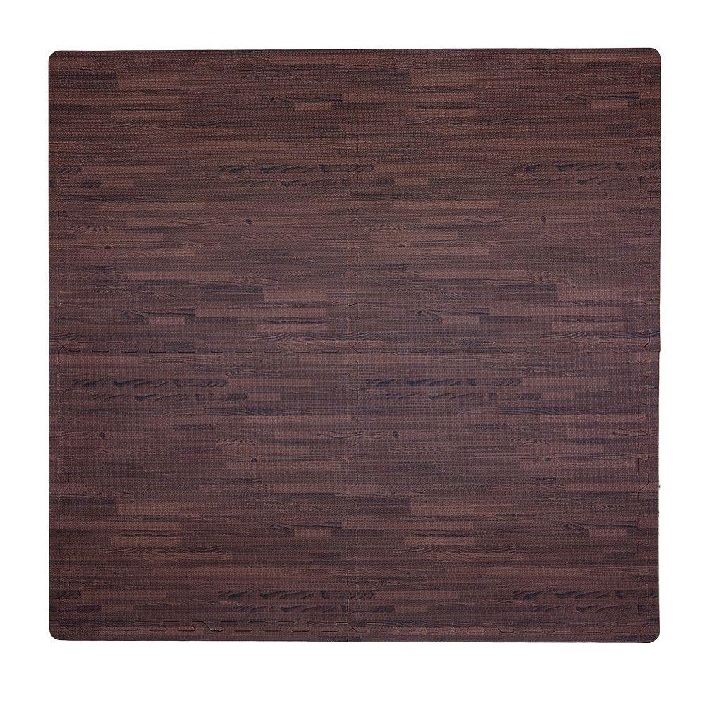 Tadpoles Wood Print Cherry 50 In X 50 In Eva Floor Mat Set