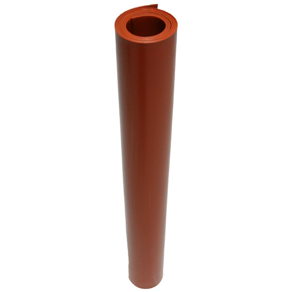 1//8 Thick x 36 Width x 12 Length Rubber Sheets /& Rubber Rolls Commercial Grade Red//Orange Silicone 60A