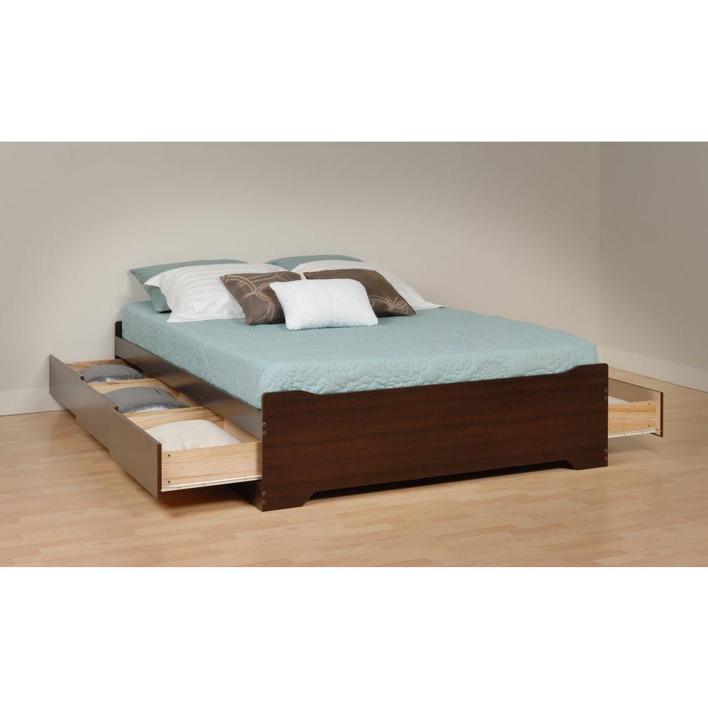 Beds Bed Frames King Size 6 Drawers Platform Bed Espresso