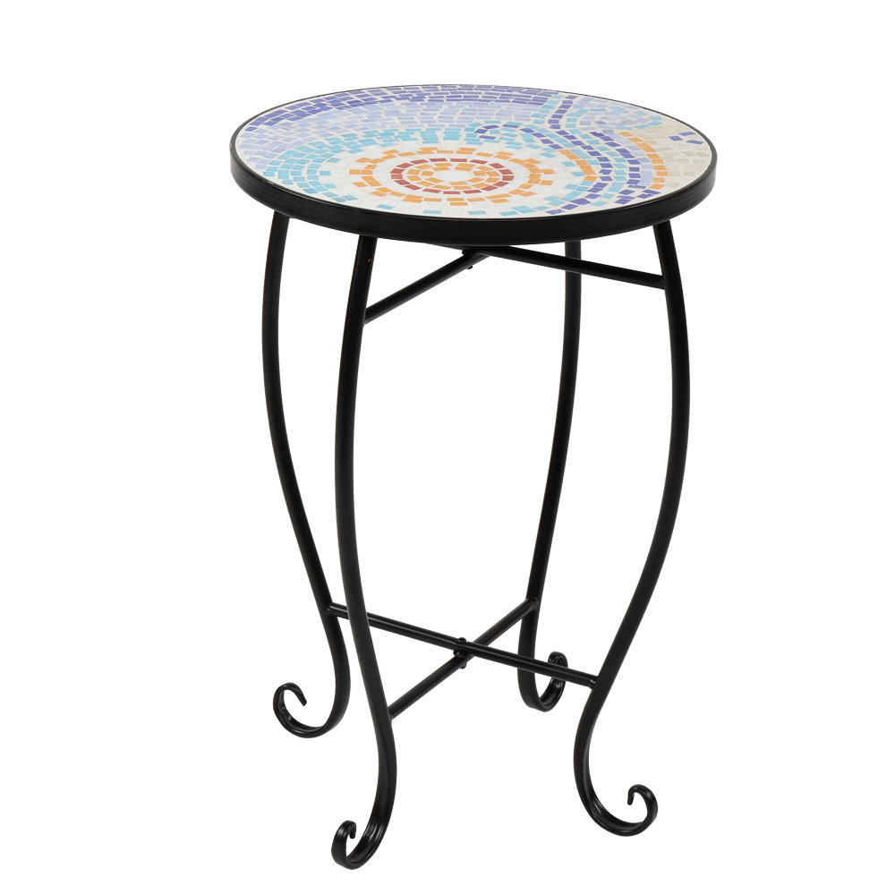 Winado Metal and Ceramic Tile Mosaic Patio Side Table-207287277457 ...