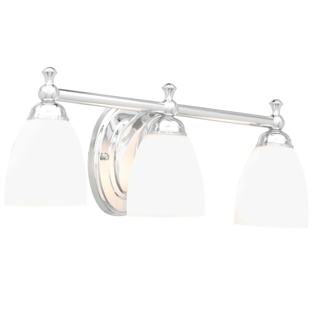 Hampton Bay Solomone 3 Light Polished Chrome Vanity Light With Opal Glass Shades Cp3563 The Home Depot