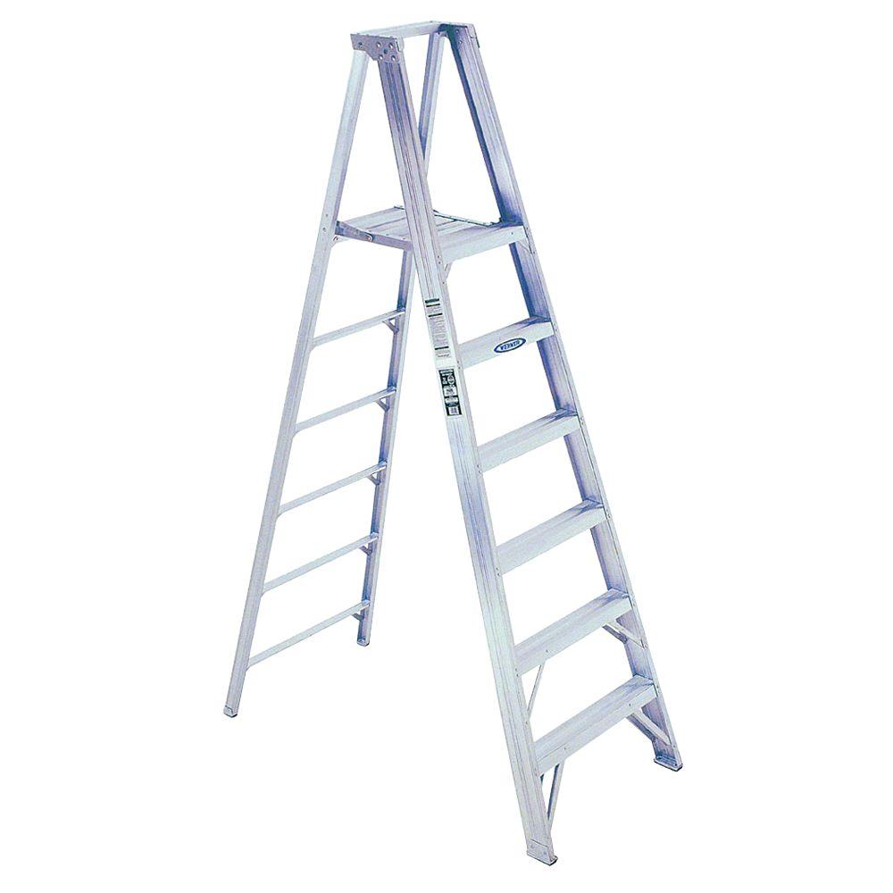 Werner 8 ft. Aluminum Platform Step Ladder with 375 lb. Load Capacity