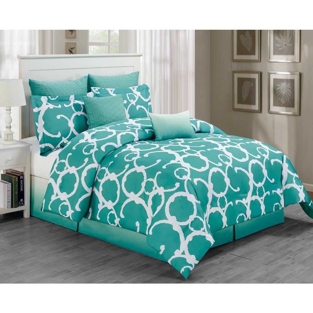 Duck River Rhys Dusty Teal 7-Piece Queen Comforter Set ...