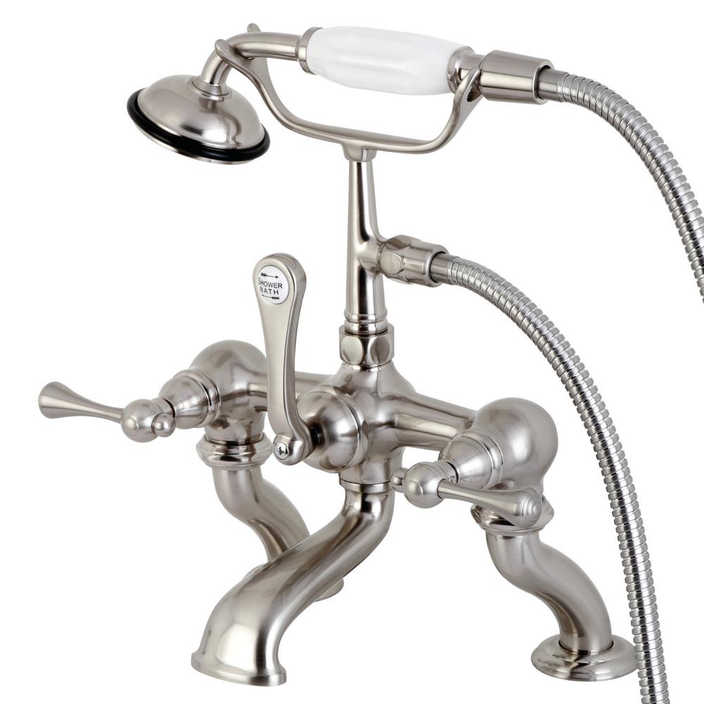 Kingston Brass 3Handle DeckMount Claw Foot Tub Faucet with Hand