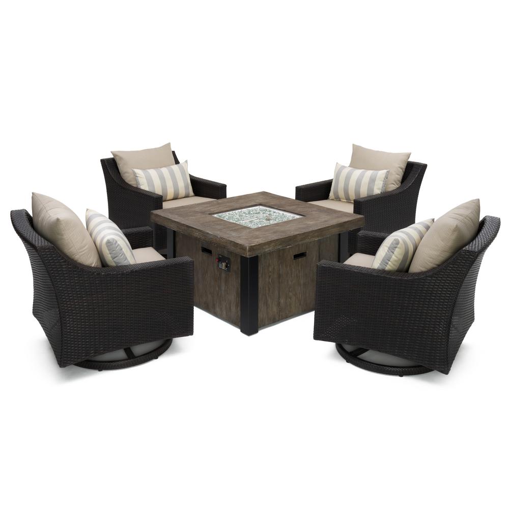 Gray Aluminum Fire Pit Sets Outdoor Lounge Furniture The