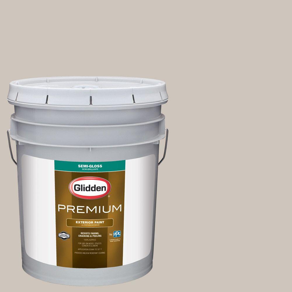 Glidden Premium 5 Gal Hdgwn36 Fossil Grey Semi Gloss Latex Hdgwn36 Fossil Grey Semi Gloss Latex Exterior Paint