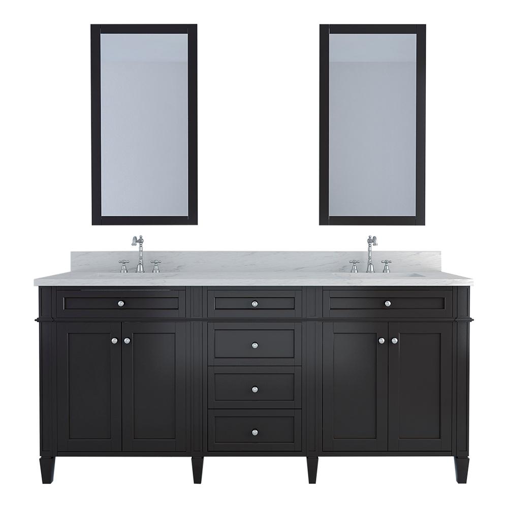 Design Element Birmingham 72 in. W x 22 in. D Bath Vanity in Espresso