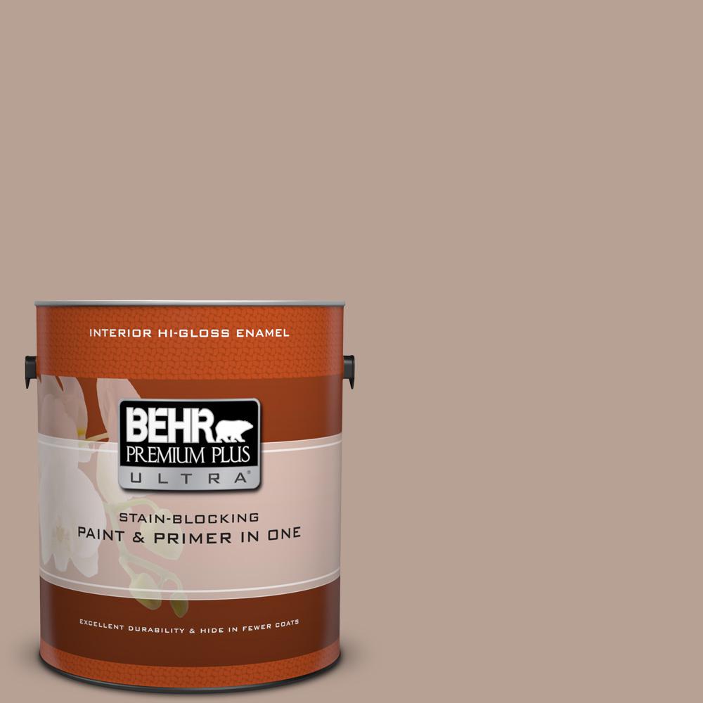 BEHR Premium Plus Ultra 1 gal. N1904 Rugged Tan HiGloss Enamel