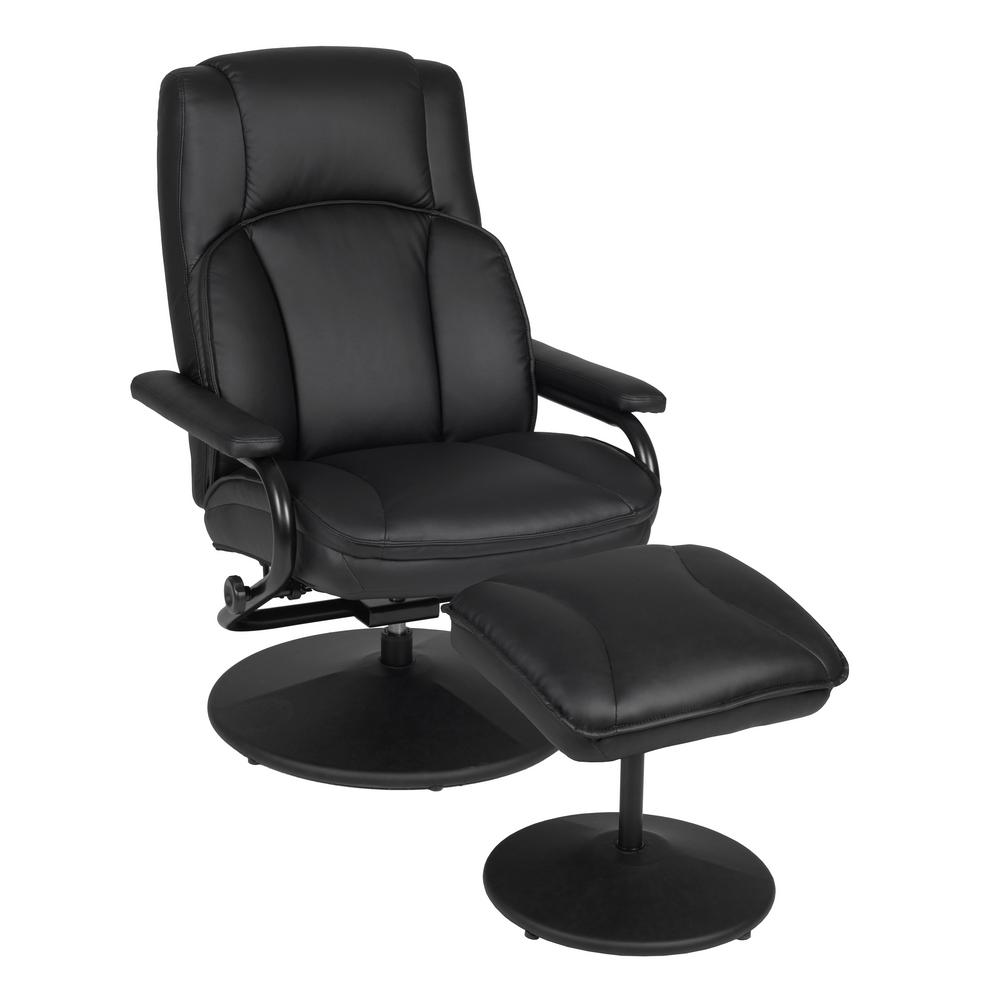 Regency Impresa Black Swivel Recliner With Ottoman N1701bk The Regency Impresa Black Swivel Recliner With Ottoman