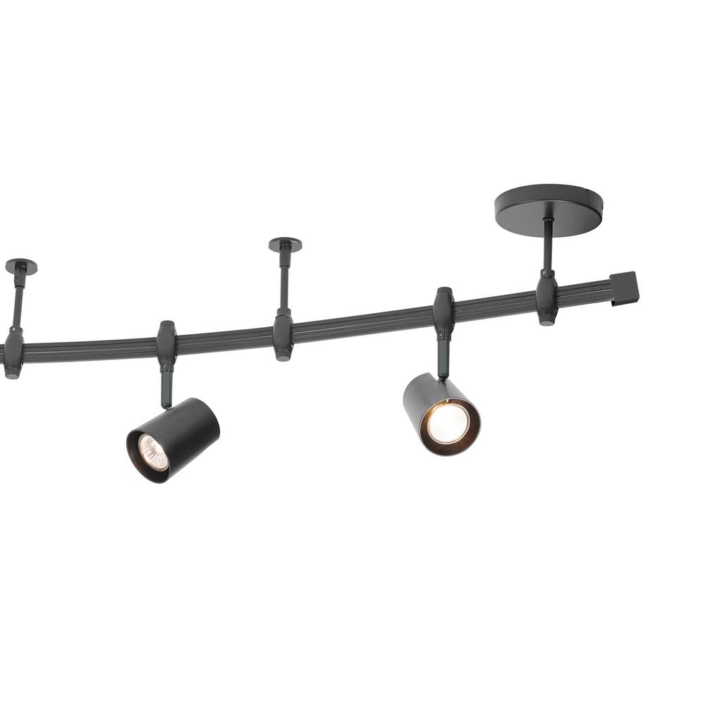 Globe Electric Flexigon 7 Ft 6 Light Black Flexible Track Lighting Kit Globe Electric Flexigon 7 Ft 6 Light Black Flexible Track Lighting Kit
