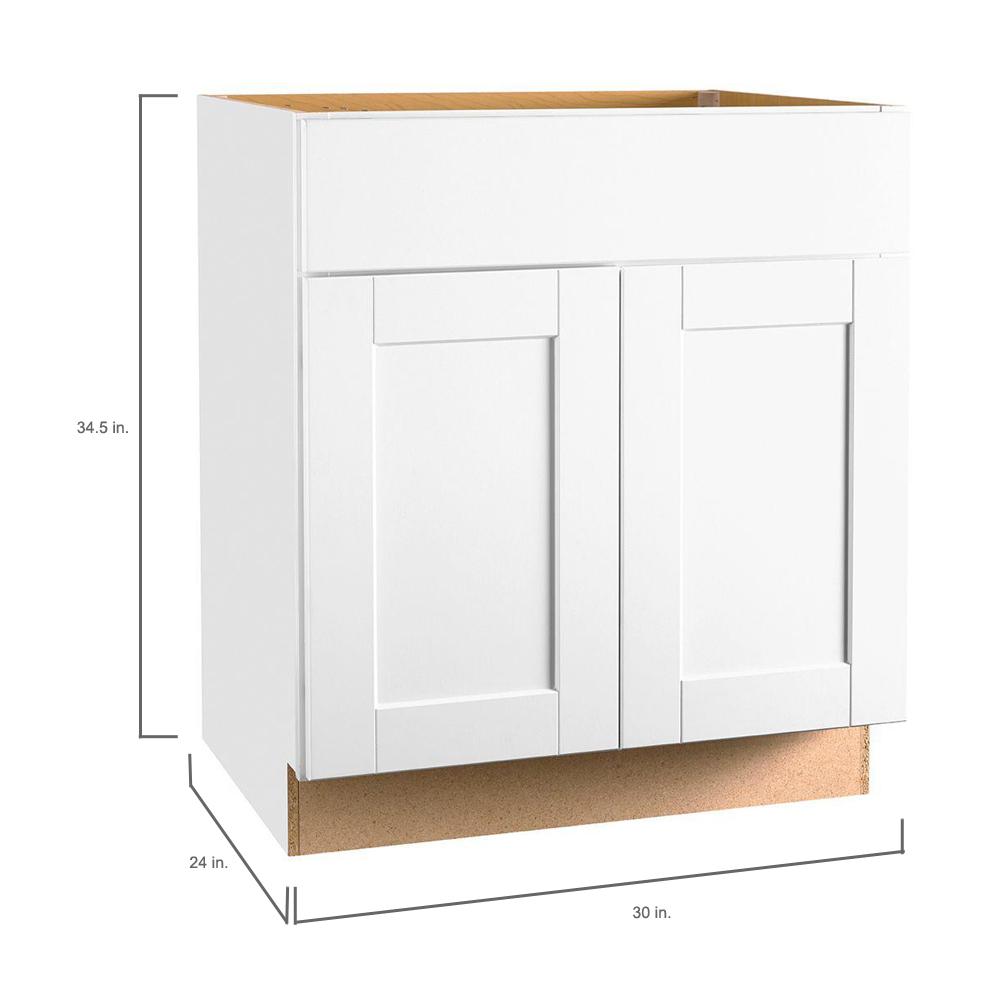 Hampton Bay Shaker Assembled 30x34 5x24 In Base Kitchen Cabinet With Ball Bearing Drawer Glides Satin White Kb30 Ssw The Home Depot - White Base Kitchen Cabinets At Home Depot Hampton Bay Shaker Assembled 30x34 5x24 In Base Kitchen Cabinet With Ball Bearing Drawer Glides Satin White Kb30 Ssw The Home Depot - White Base Kitchen Cabinets At Home Depot