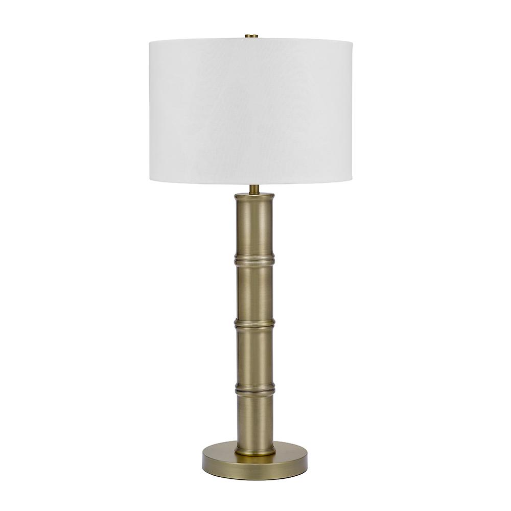 Cresswell 33 In Antique Brass Art Deco Coastal Bamboo Table Lamp
