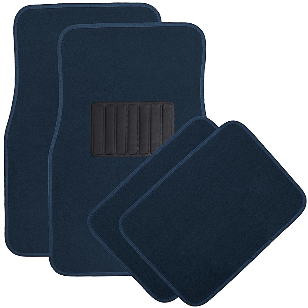 OxGord Solid Blue Floor Mats 4Piece Polyurethane CarpetFMCP01ABL