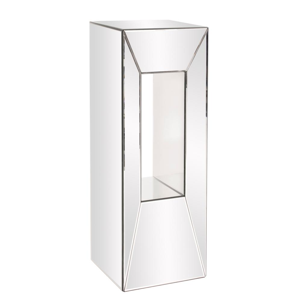 Large Mirrored Pedestal Table With Offset Opening