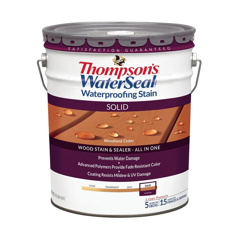 Thompson's WaterSeal 5 gal. Solid Woodland Cedar Waterproofing Stain