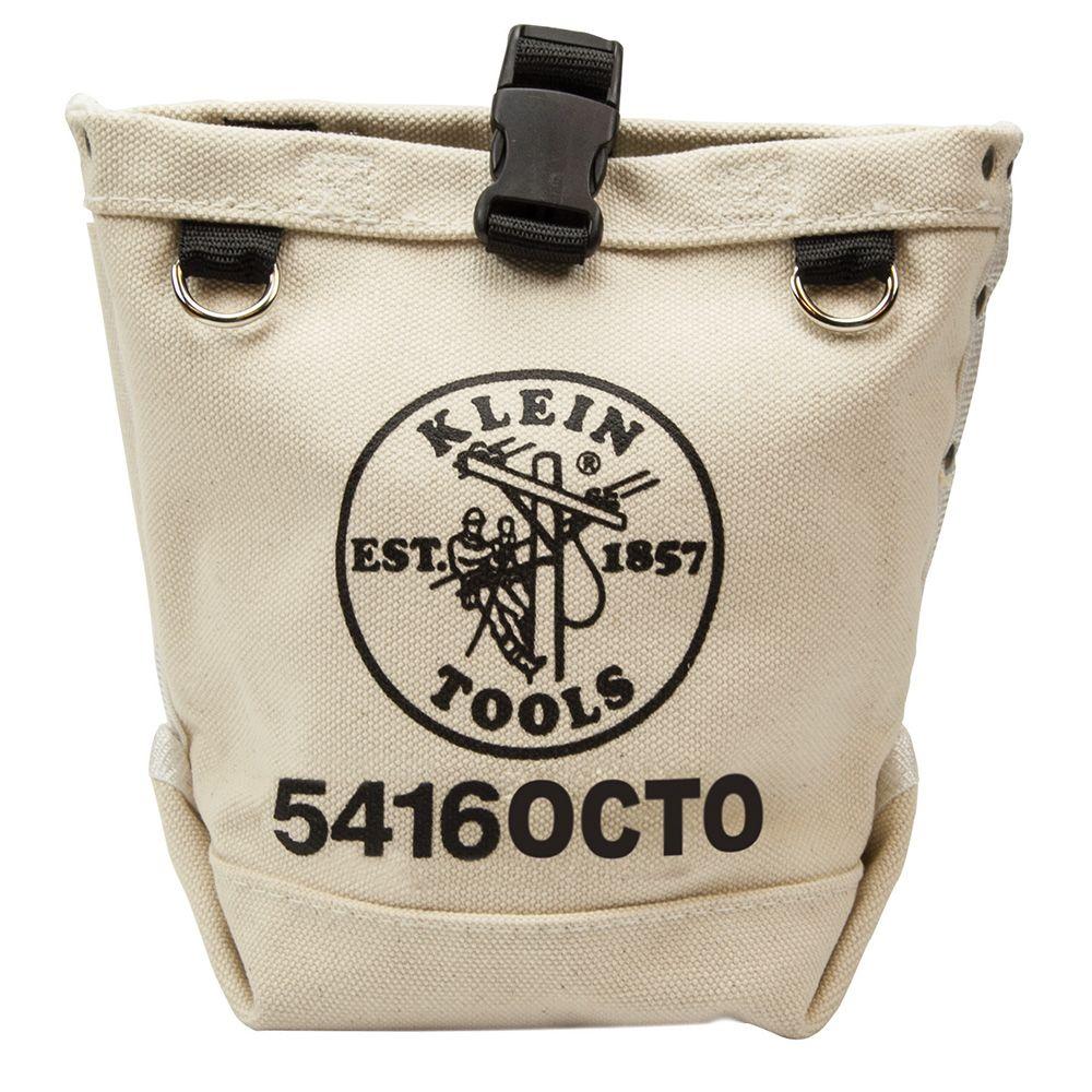 Klein Tools 9.5 in. Bull-Pin and Canvas Bolt Tool Bag with Connection Points-5416OCTO - The Home ...