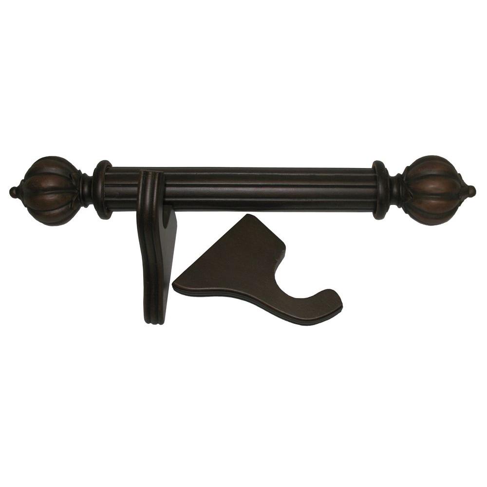 Classic Home Sophia 6 Ft Single Curtain Rod In English Walnut 8686 H 79 The Home Depot