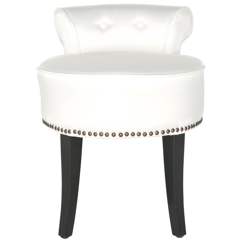 Makeup Vanity Chair With Back, Vanity Stool With Back White