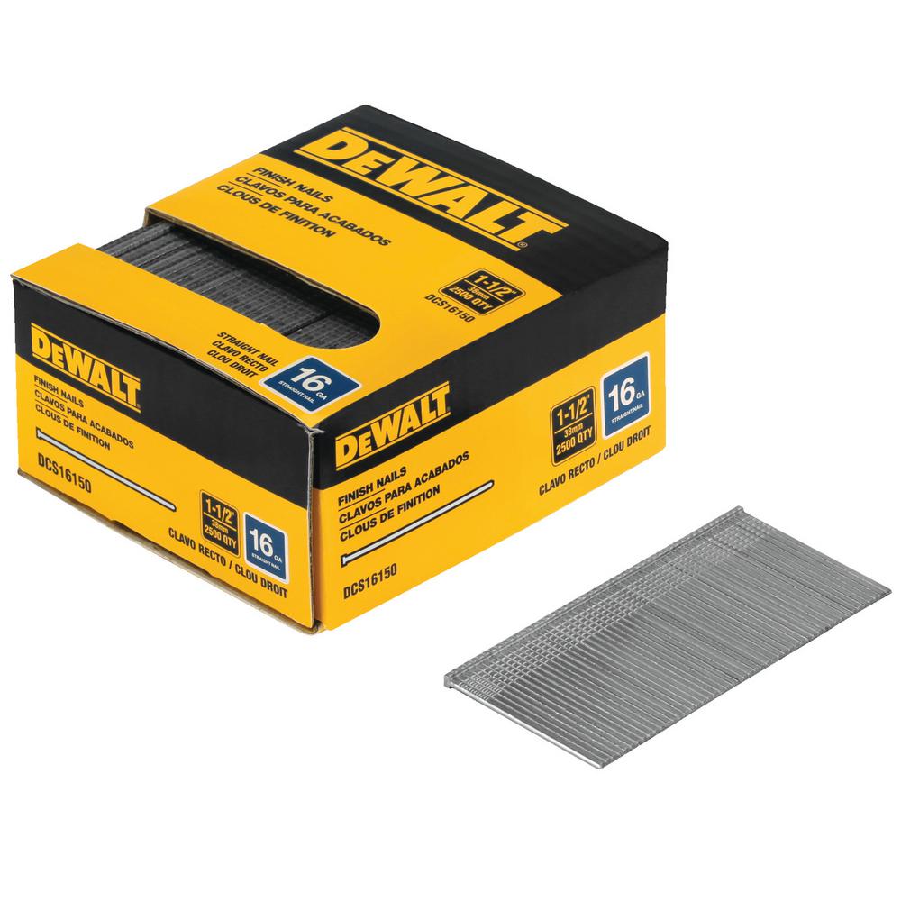 DEWALT 11/2 in. 16Gauge Straight Nails (2500 per Box)DCS16150 The
