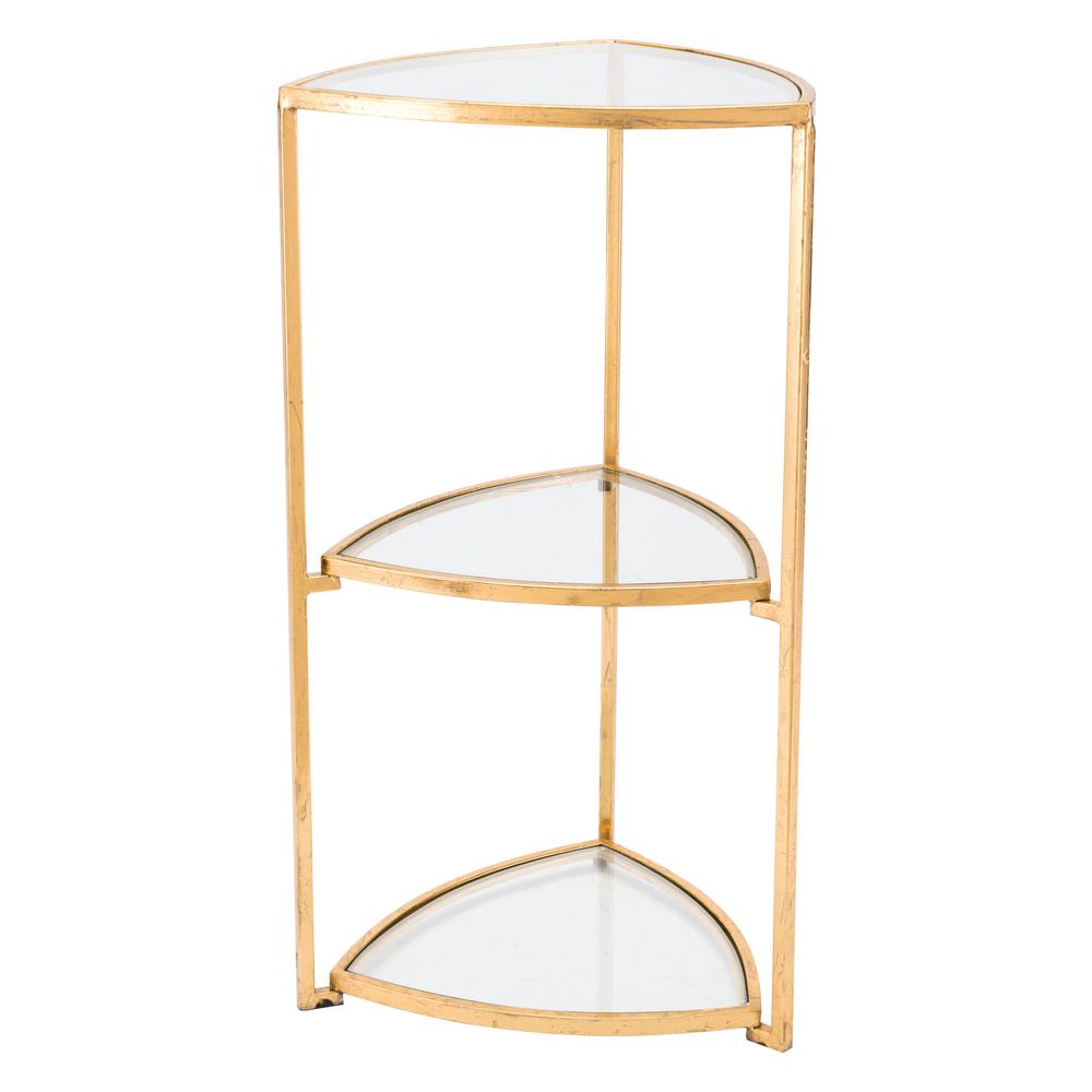 Zuo Corner Gold Tri Level Table A10775 The Home Depot
