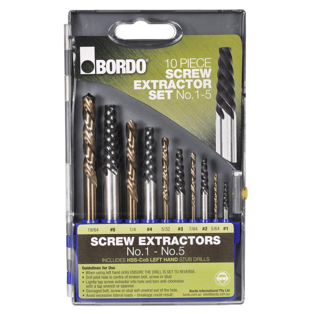 Professional Bolt Extractor Drill Bit Set 6 Piece Kit Easy Out Stud Reverse Set