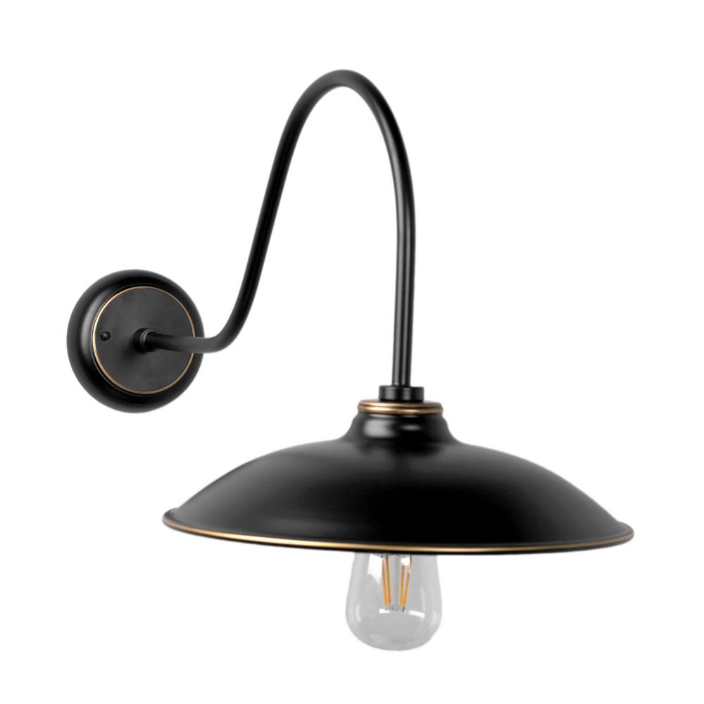 Y Decor Riley 1-Light Imperial Black Outdoor Wall Mount ... on Decorative Exterior Wall Sconce Black id=88424