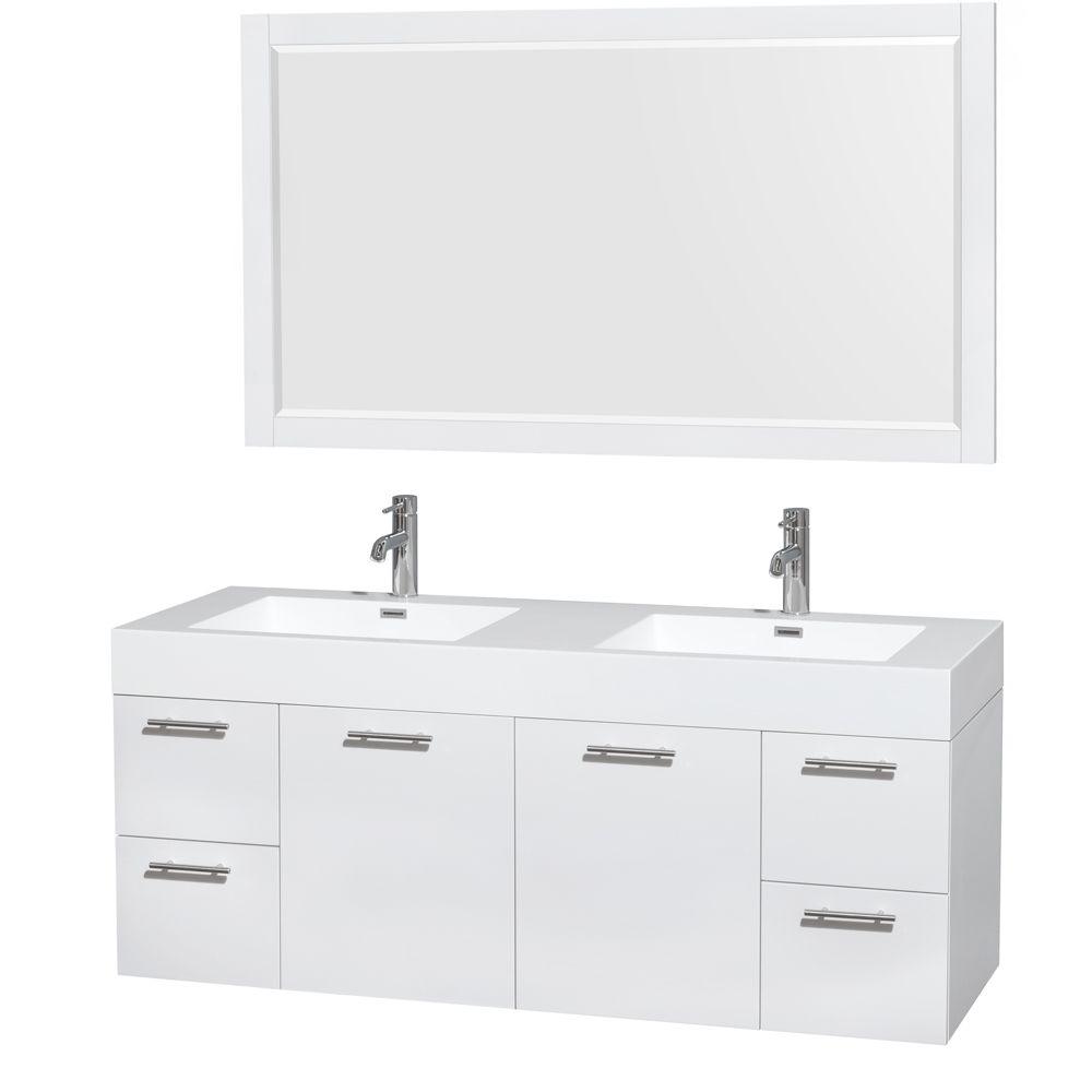 60 inch bathroom vanity double sink used bathroom amare 60 in double vanity in glossy white with acrylicresin top floating inch vanities bathroom bath the home depot 60 inch bathroom vanity double sink used bathroom amare 60 in double vanity in glossy white with acrylicresin top floating inch vanities bathroom bath the home depot