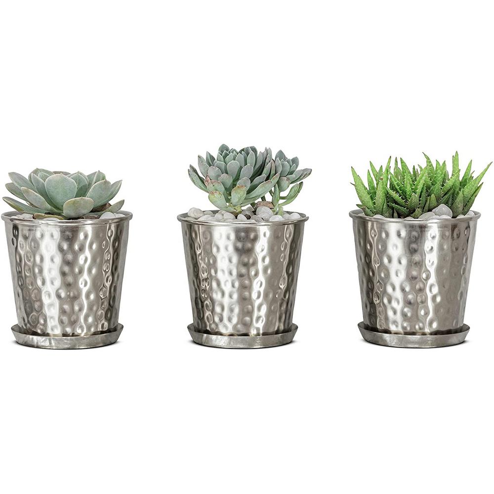 Monarch Abode Monarch Hand Hammered Nickel Finish Indoor Flower