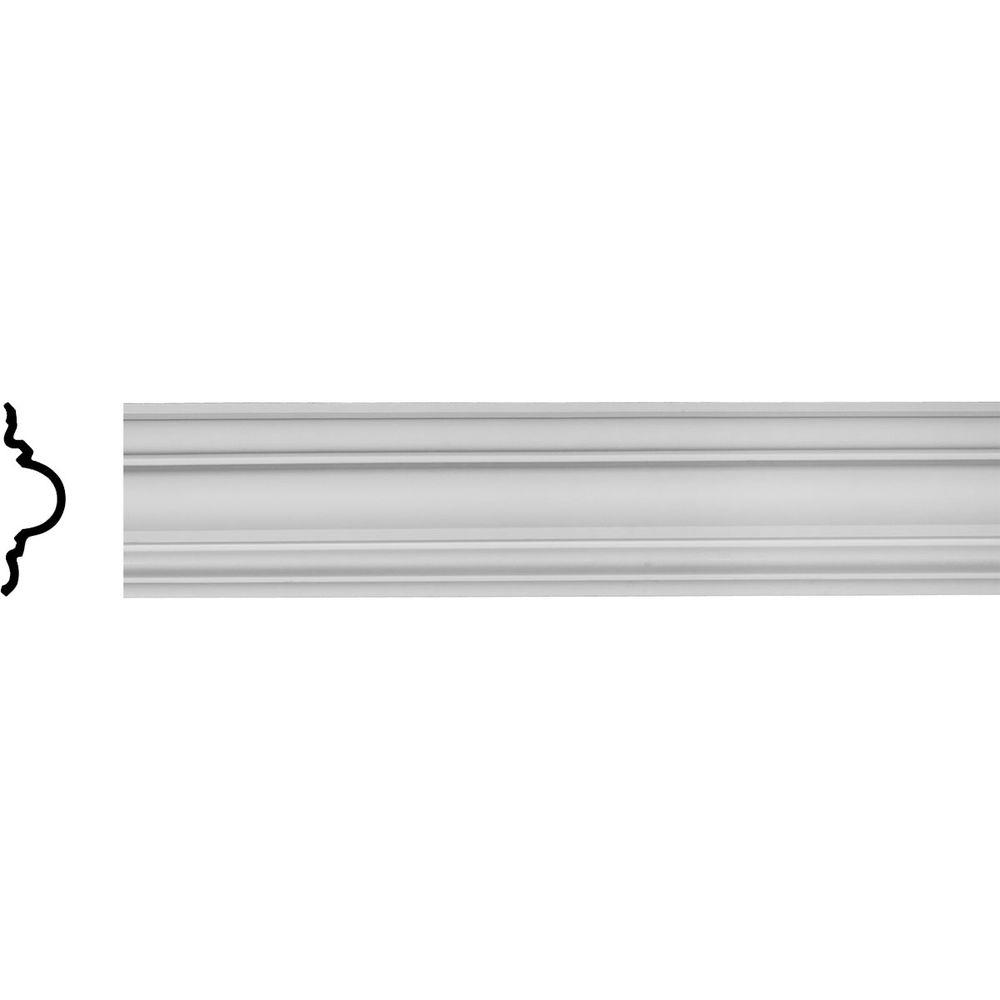 7158 1-13/32 in. x 2-1/16 in. x 144 in. PVC Rams Crown White Moulding ...