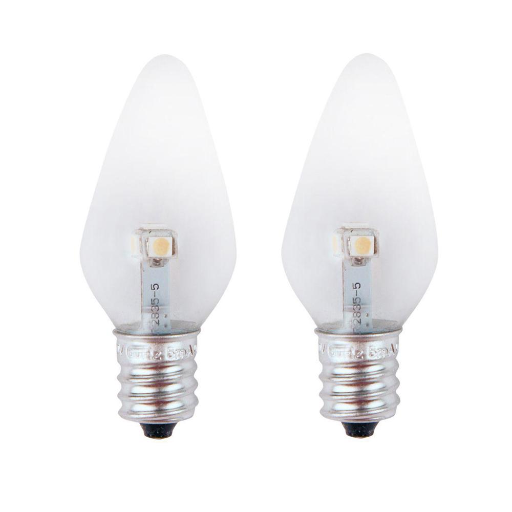 E12 Led Bulbs Light The Home Depot 7w Equivalent Pure Green Clear C7 Non Dimmable Led Replacement Light Bulb
