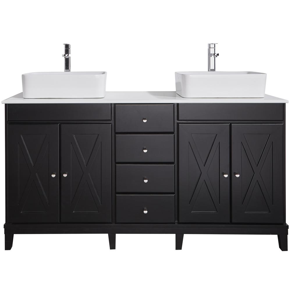 Ove Decors Aspen 60 In W X 21 D Vanity Espresso With Marble Aspen 60 In W X 21 D Vanity Espresso With Marble Top White Basin