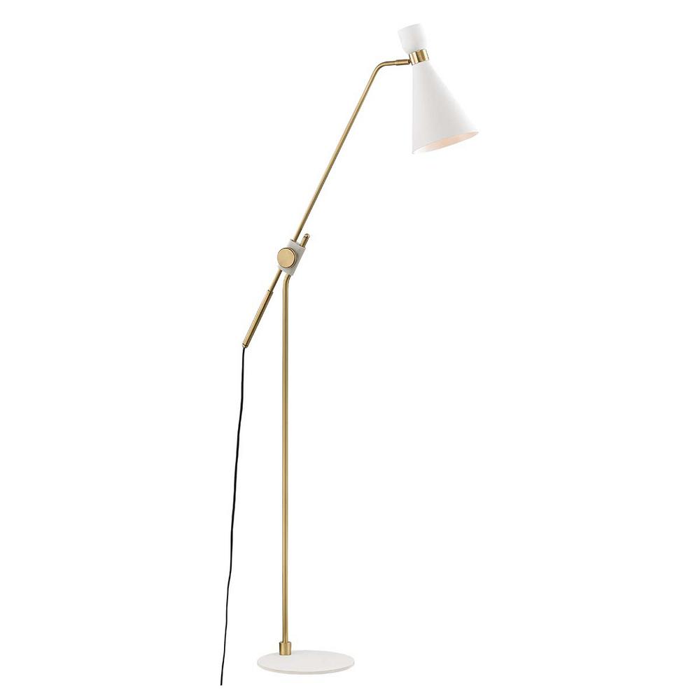 Mitzi By Hudson Valley Lighting Willa 72 5 In Aged Brass White Floor Lamp