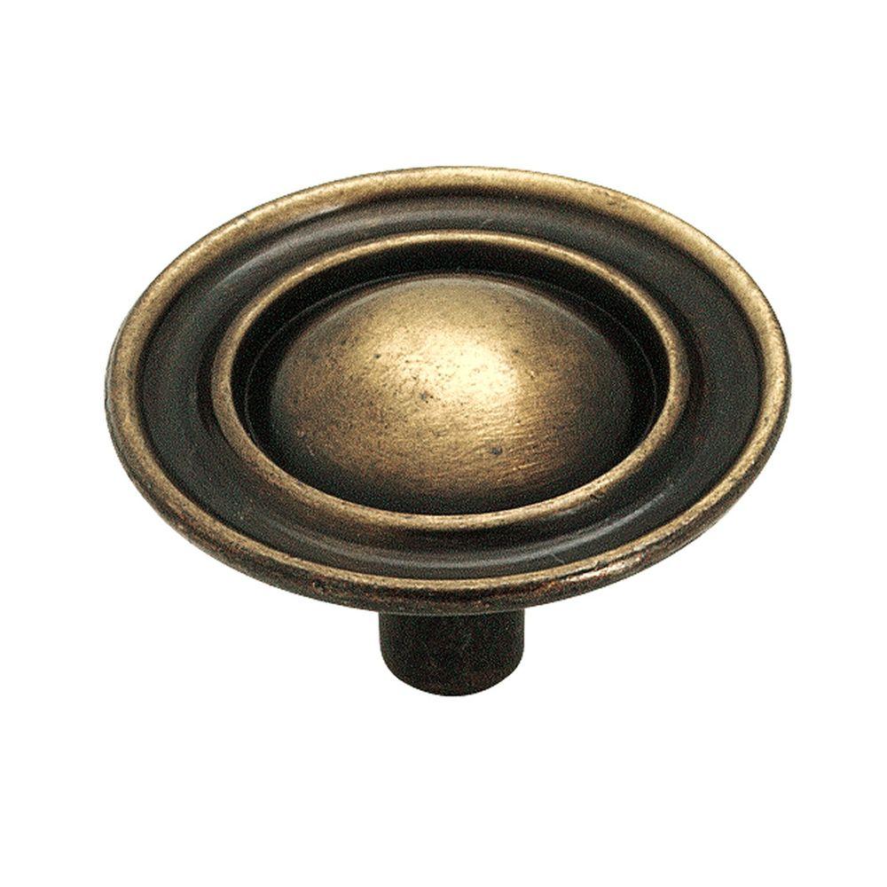 Amerock 11/2 in. Antique Brass Knob159ABS The Home Depot
