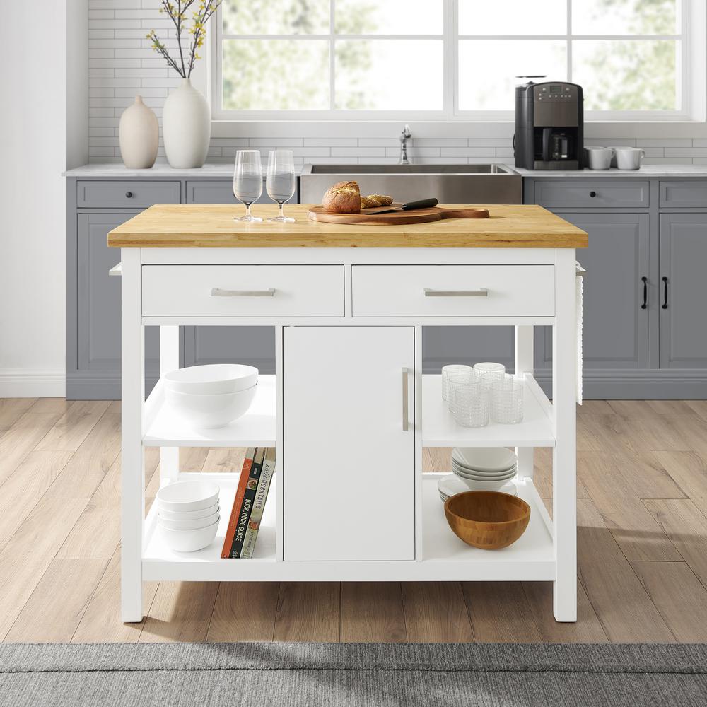 Crosley Oxford Black Kitchen Island With Butcher Block Top