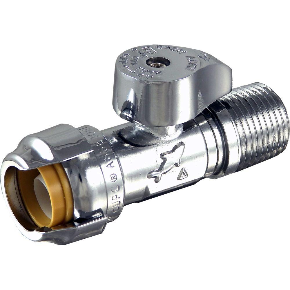 SharkBite 1 2 In Push Fit X 1 2 In MIP Brass Quarter Turn Straight 