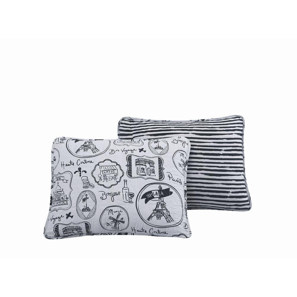 Geneva Home Fashion En Vie Paris 3 Piece Black White Full Queen