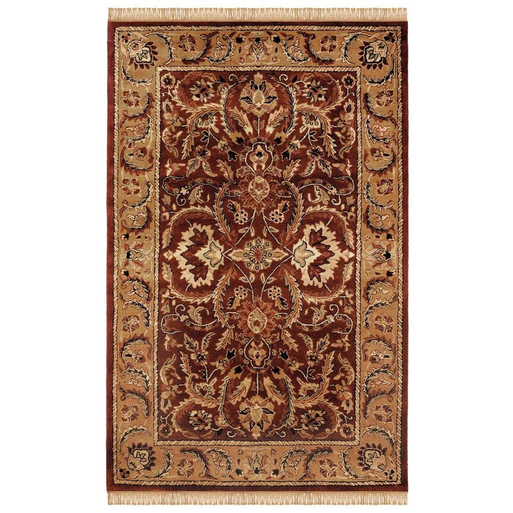 Linon Home Decor Rosedown Collection Burgundy and Gold 9 ft. x 12 ft. Indoor Area RugRUG