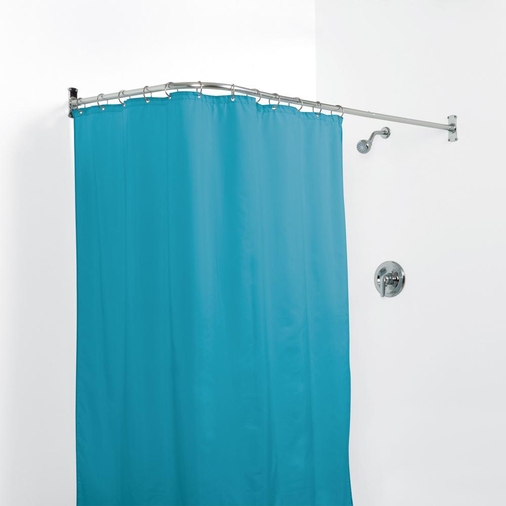 Commercial No Rust 66 In Aluminum L Shaped Shower Rod With