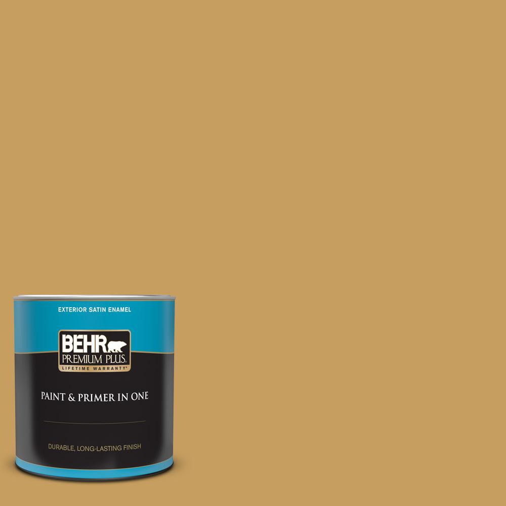 BEHR PREMIUM PLUS 1 qt. M3005 Ginger Jar Satin Enamel Exterior Paint