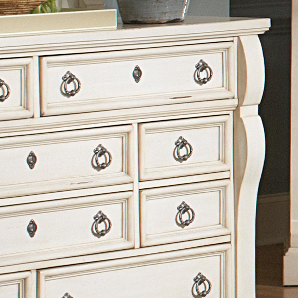 American Woodcrafters Heirloom 10 Drawer Antique White Dresser