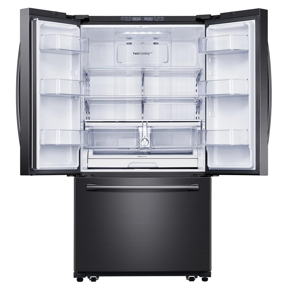 Samsung 25 5 Cu Ft French Door Refrigerator With Internal Water Dispenser In Fingerprint Resistant Black Stainless Samsung 25 5 Cu Ft French Door Refrigerator With Internal Water Dispenser In Fingerprint Resistant Black Stainless