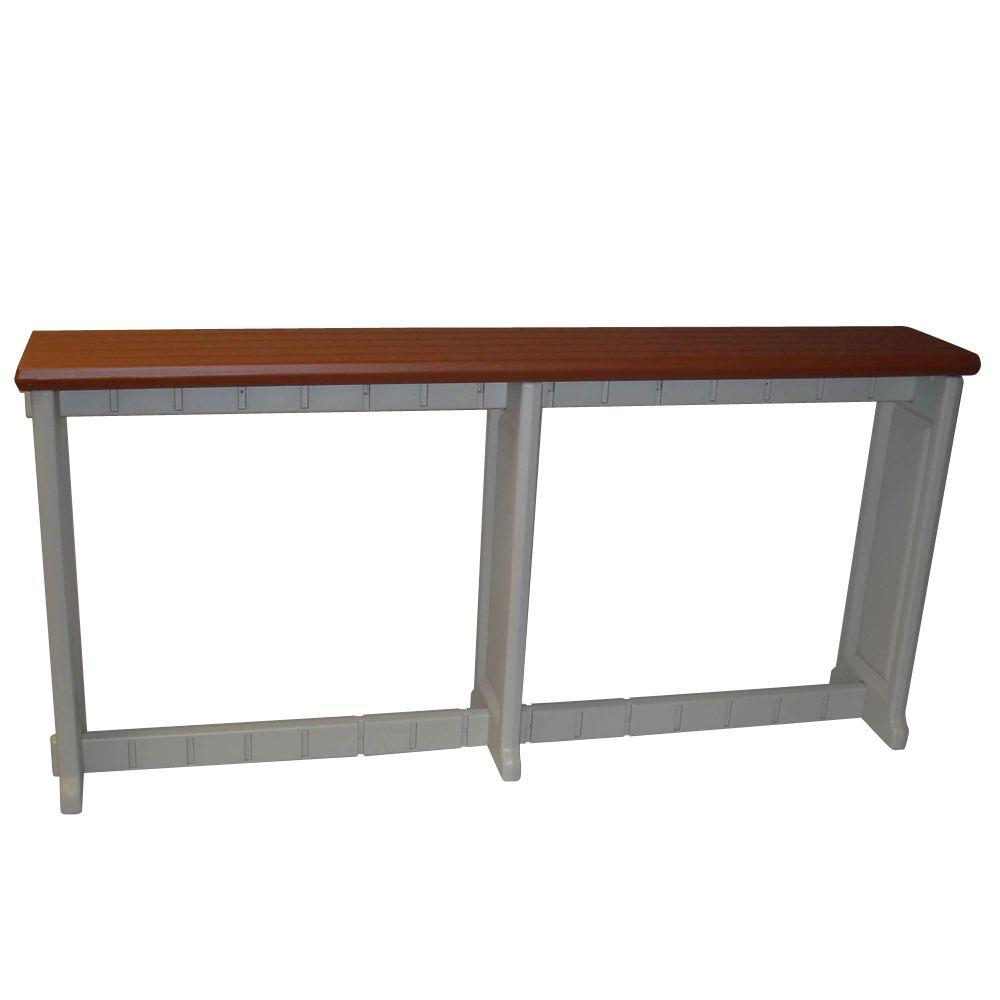 Leisure Accents Redwood 74 in. Resin Patio BarLAB7436R The Home Depot
