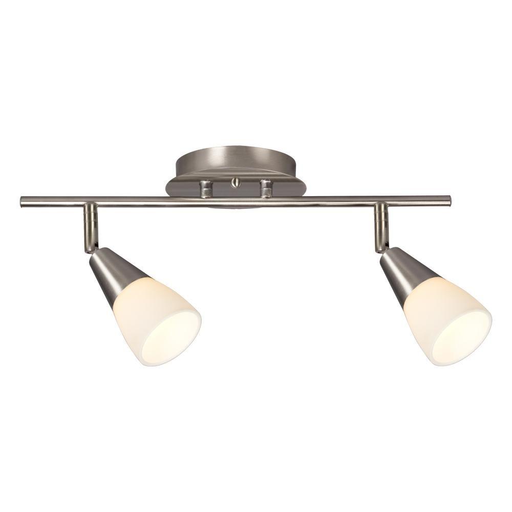 Led 2 Track Lighting Kits The Home Depot Carter 2 Light Brushed Nickel Track Lighting Kit