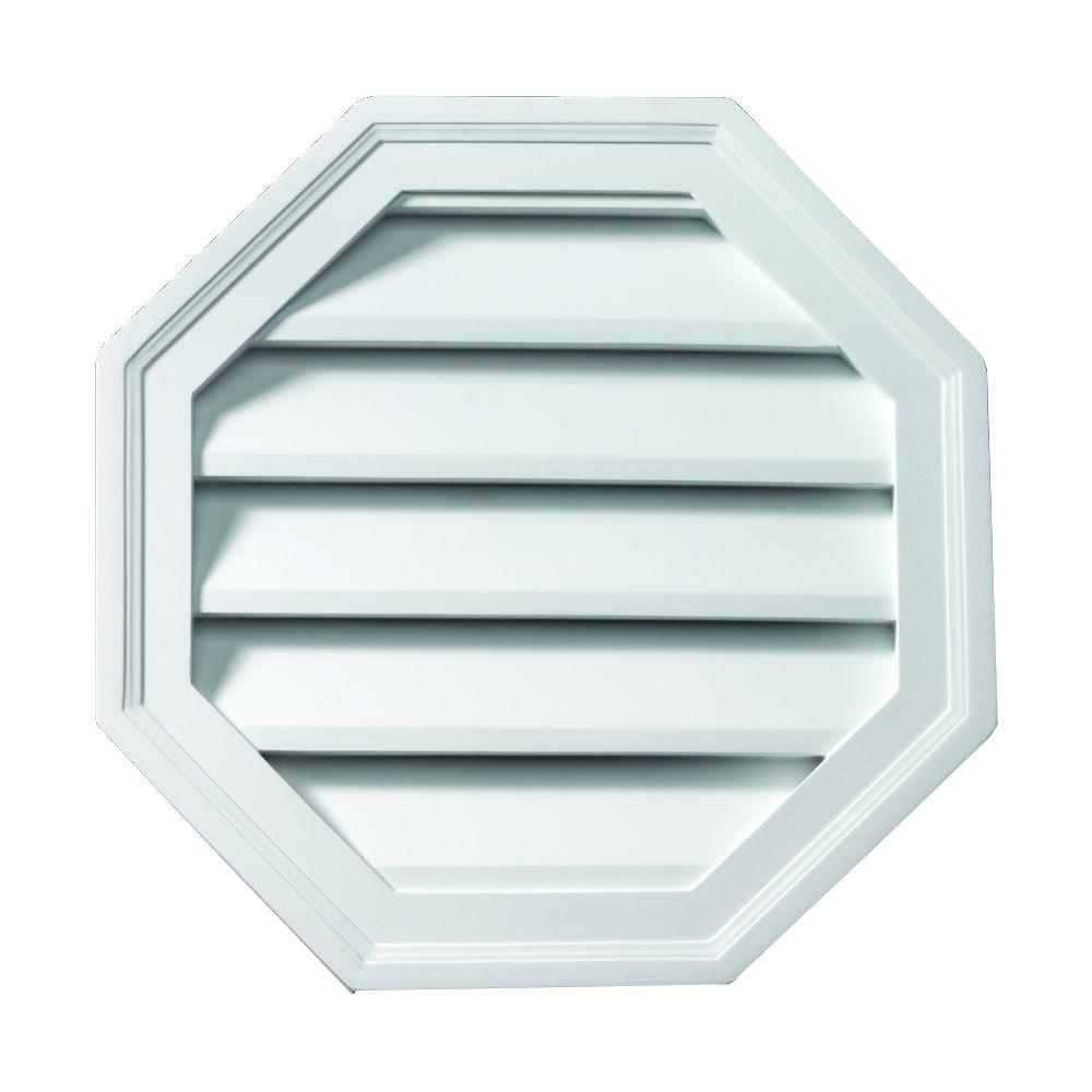 Fypon 24 in. x 24 in. Polyurethane Functional Octagon Louver Gable Vent