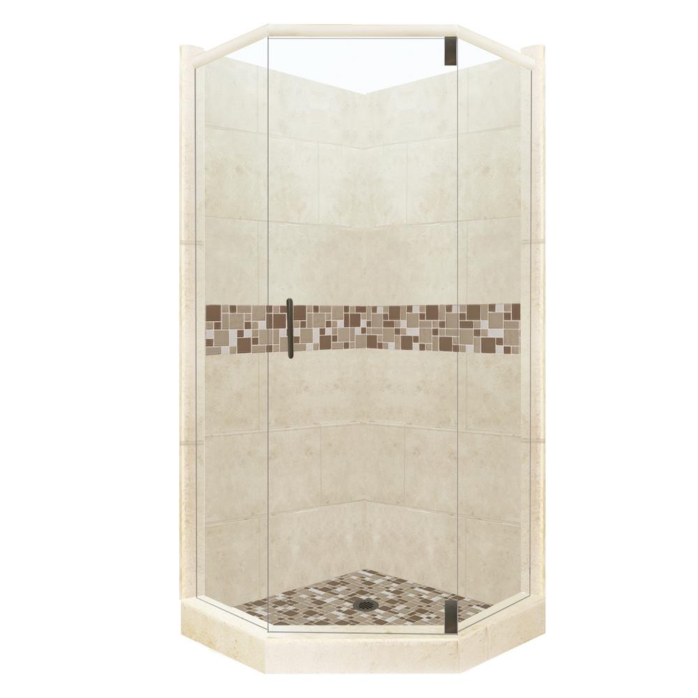 American Bath Factory Tuscany Grand Hinged 32 In X 36 80 Left Cut Neo Angle Shower Kit Desert Sand And Old Bronze Hardware American Bath Factory Tuscany Grand Hinged 32 In X 36 80 Left Cut Neo Angle Shower Kit Desert Sand And Old Bronze Hardware