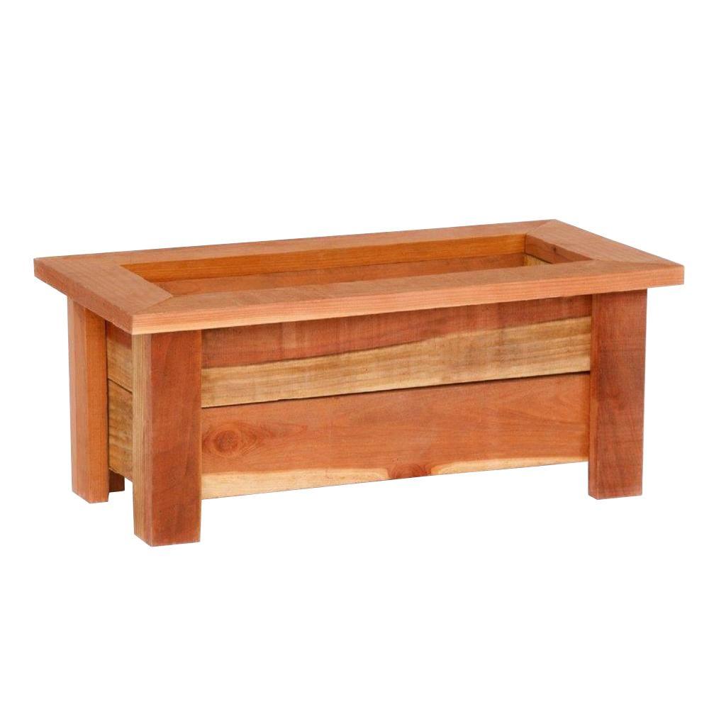 Hollis Wood Products 31 in. x 18 in. Redwood Planter Box ...