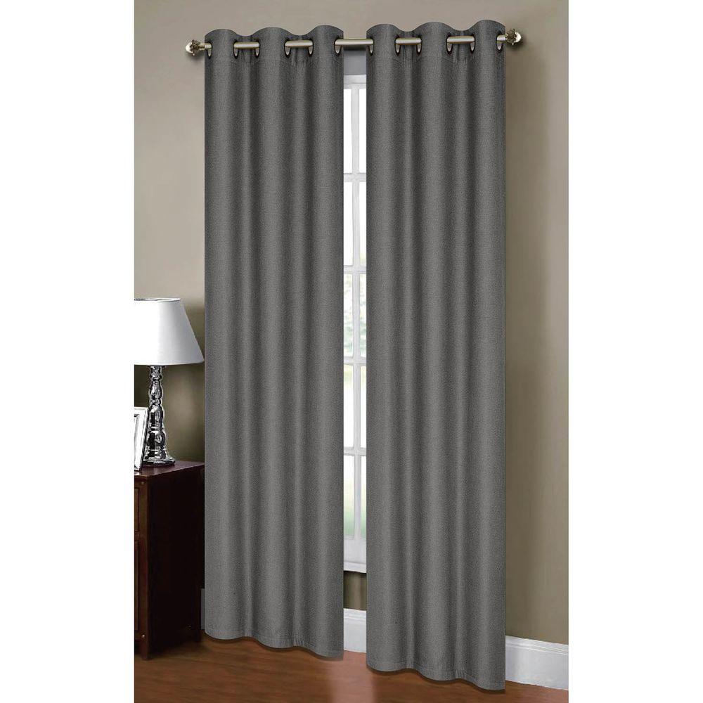 Bella Luna Semi Opaque Henley Faux Linen 84 In L Room Darkening